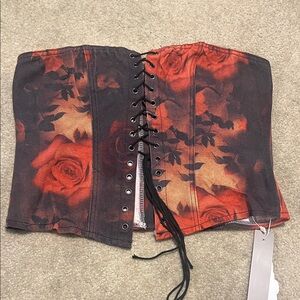 Missguided Black Lace-Up Top